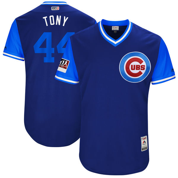 Men's Chicago Cubs #44 Anthony Rizzo "Tony" Majestic Royal/Light Blue 2018 Players' Weekend Authentic Stitched MLB Jersey