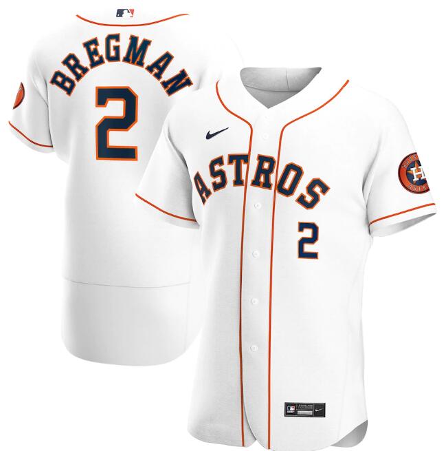 Men's Houston Astros #2 Alex Bregman White Flex Base Stitched Jersey