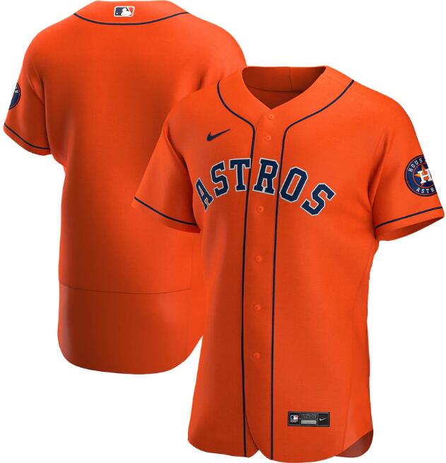 Men's Houston Astros Blank Orange Flex Base Stitched Jersey