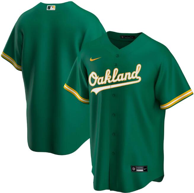 Men's Oakland Athletics Blank 2020 Green Cool Base Stitched Jersey