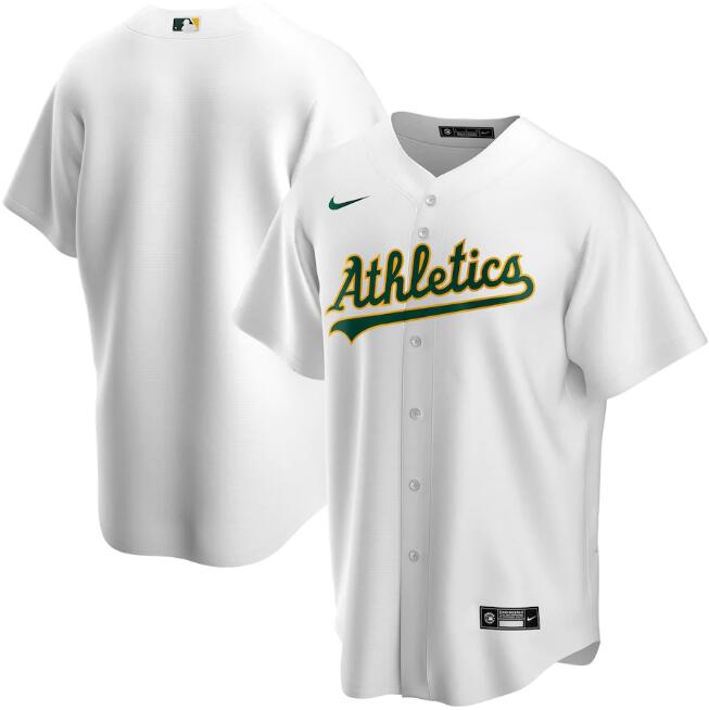 Men's Oakland Athletics Blank White Cool Base Stitched Jersey