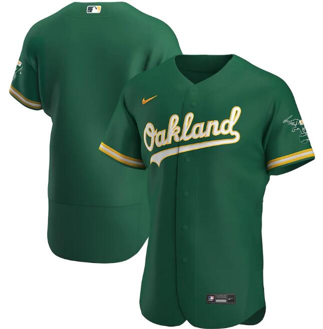 Men's Oakland Athletics Blank Green Flex Base Stitched Jersey