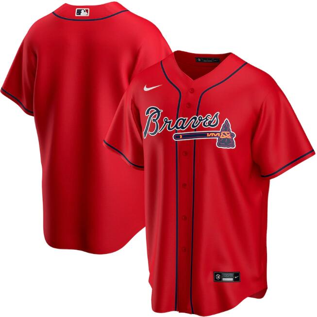 Men's Atlanta Braves Blank Red Cool Base Stitched Jersey