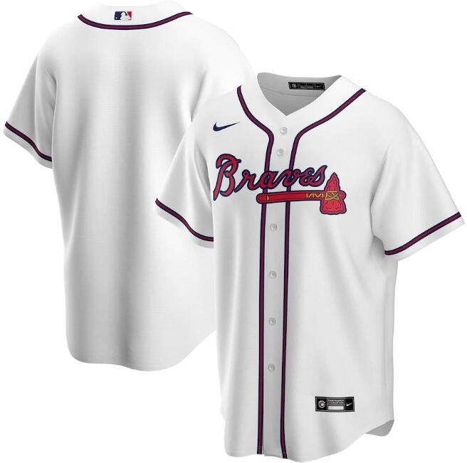 Men's Atlanta Braves Blank White Cool Base Stitched Jersey