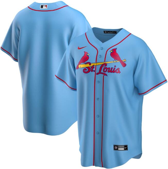 Men's St. Louis Cardinals Blank Blue Cool Base Stitched Jersey