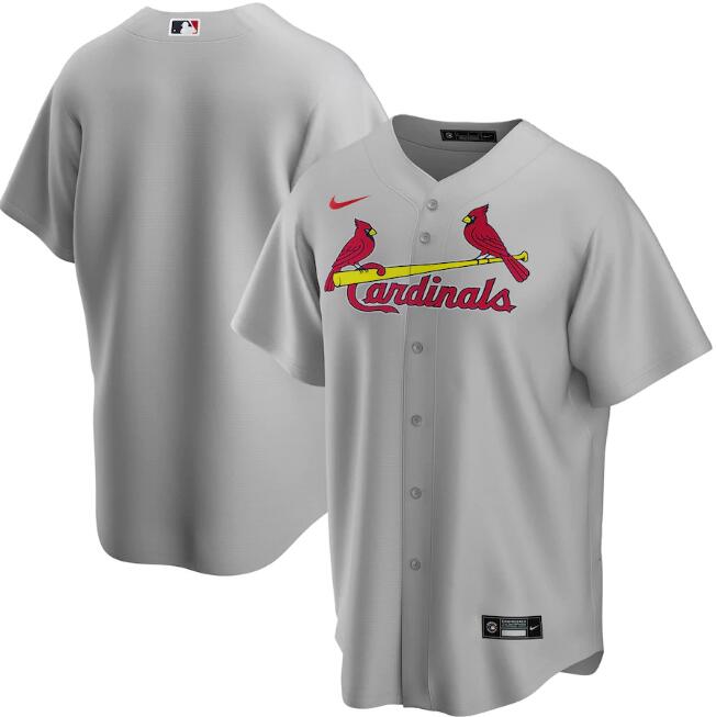 Men's St. Louis Cardinals Blank Grey Cool Base Stitched Jersey