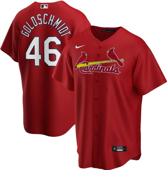 Men's St. Louis Cardinals #46 Paul Goldschmidt Red Cool Base Stitched Jersey
