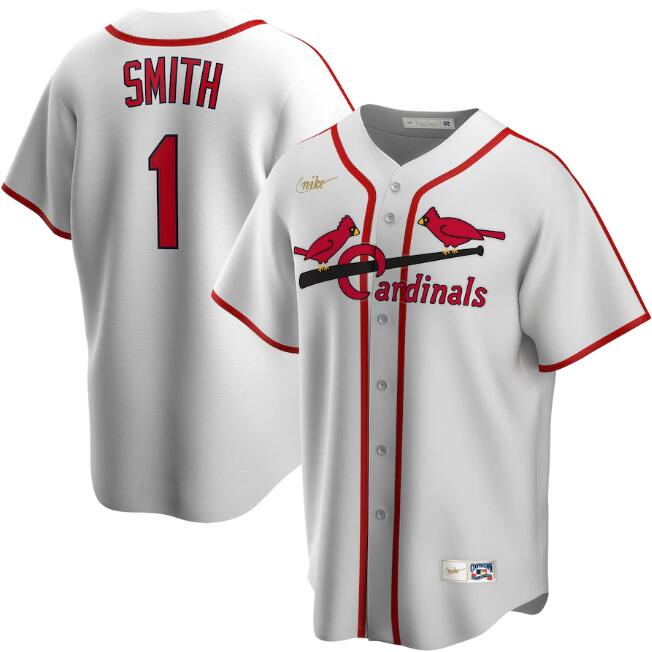Men's St. Louis Cardinals #1 Ozzie Smith White Cool Base Stitched Jersey