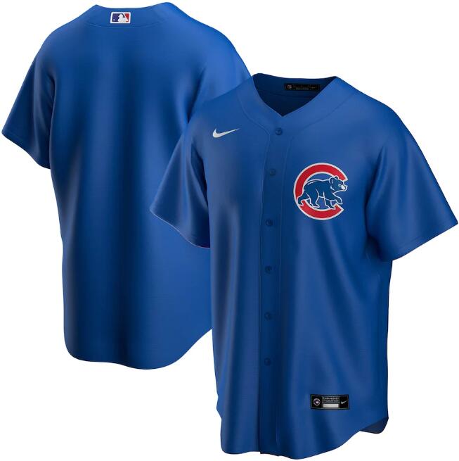 Men's Chicago Cubs Blank Blue Cool Base Stitched Jersey