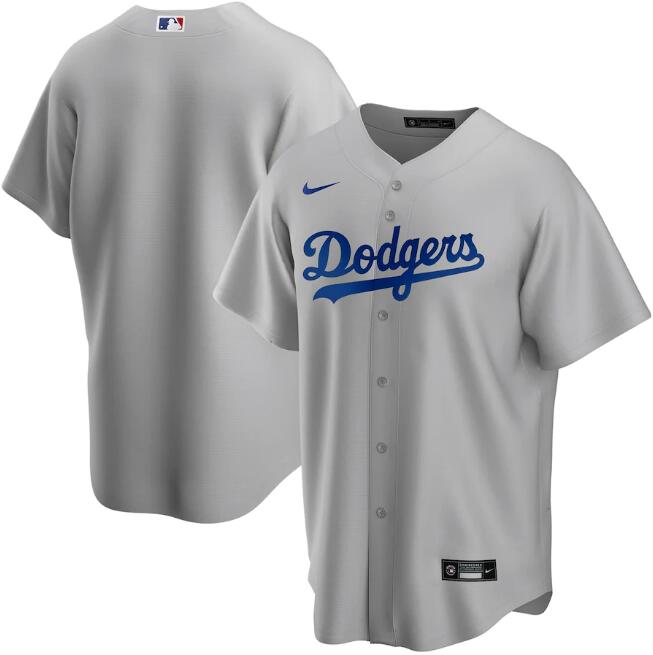 Men's Los Angeles Dodgers Blank Grey Flex Base Stitched Jersey