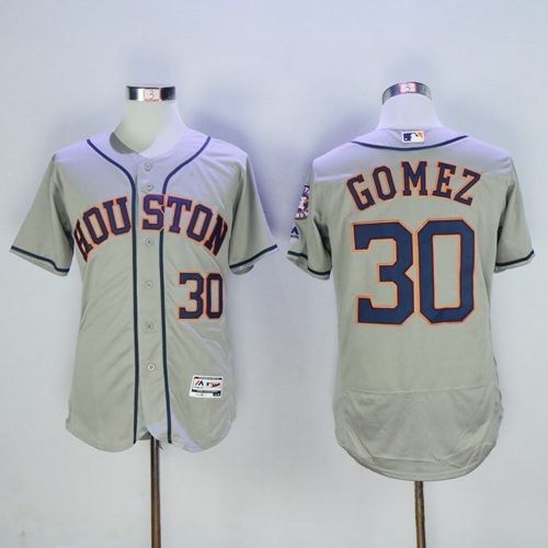 Astros #30 Carlos Gomez Grey Flexbase Authentic Collection Stitched MLB Jersey