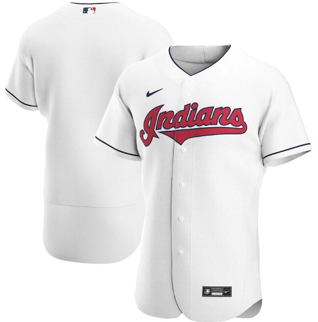 Men's Cleveland Indians Blank White Flex Base Stitched Jersey