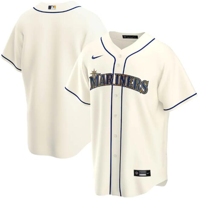 Men's Seattle Mariners Blank Cream Cool Base Stitched jersey