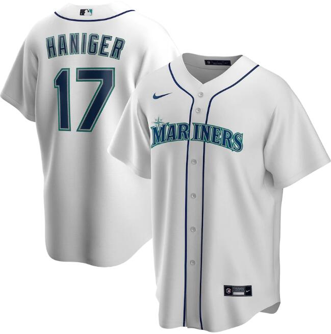 Men's Seattle Mariners #17 Mitch Haniger White Cool Base Stitched jersey