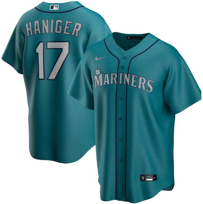 Men's Seattle Mariners #17 Mitch Haniger Aqua Cool Base Stitched jersey