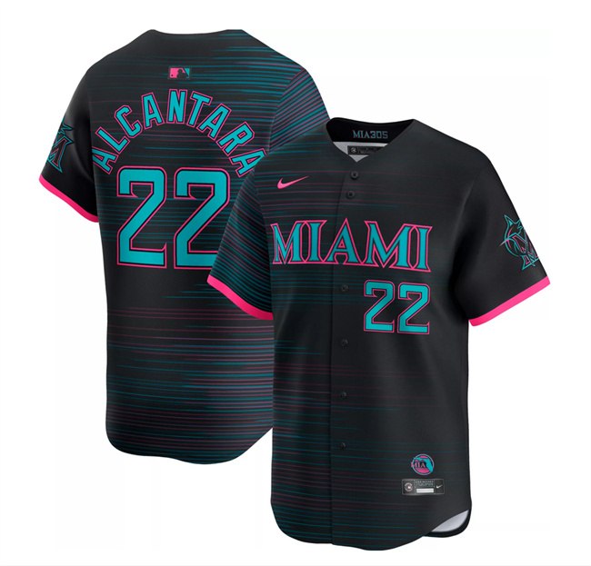 Men's Miami Marlins ACTIVE PLAYER Custom Black 2025 City Connect Limited Stitched Baseball Jersey