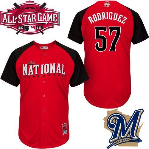 Brewers #57 Francisco Rodriguez Red 2015 All-Star National League Stitched MLB Jersey