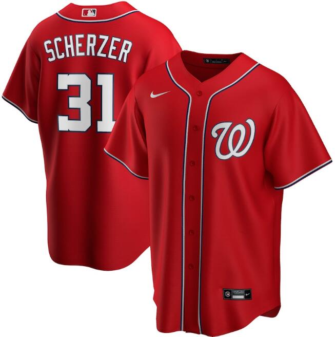Men's Washington Nationals #31 Max Scherzer Red Cool Base Stitched Jersey