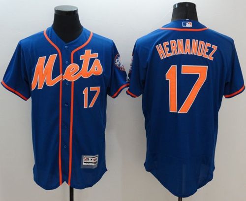 Mets #17 Keith Hernandez Blue Flexbase Authentic Collection Stitched Jersey