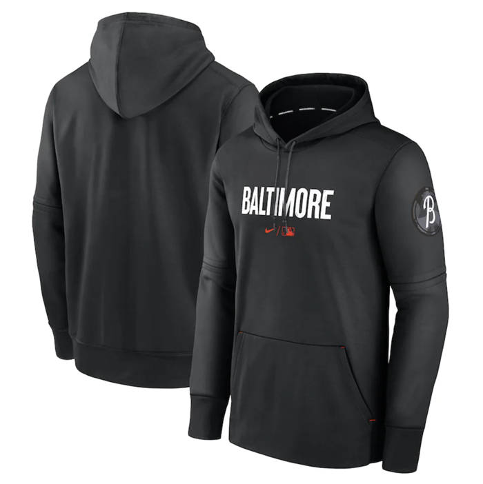 Men's Baltimore Orioles Black 2023 City Connect Performance Pullover Hoodie