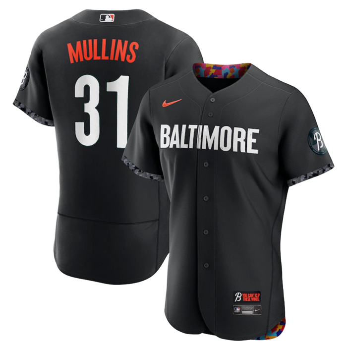 Men's Baltimore Orioles Baltimore Orioles #31 Cedric Mullins Black 2023 City Connect Flex Base Stitched Baseball Jersey