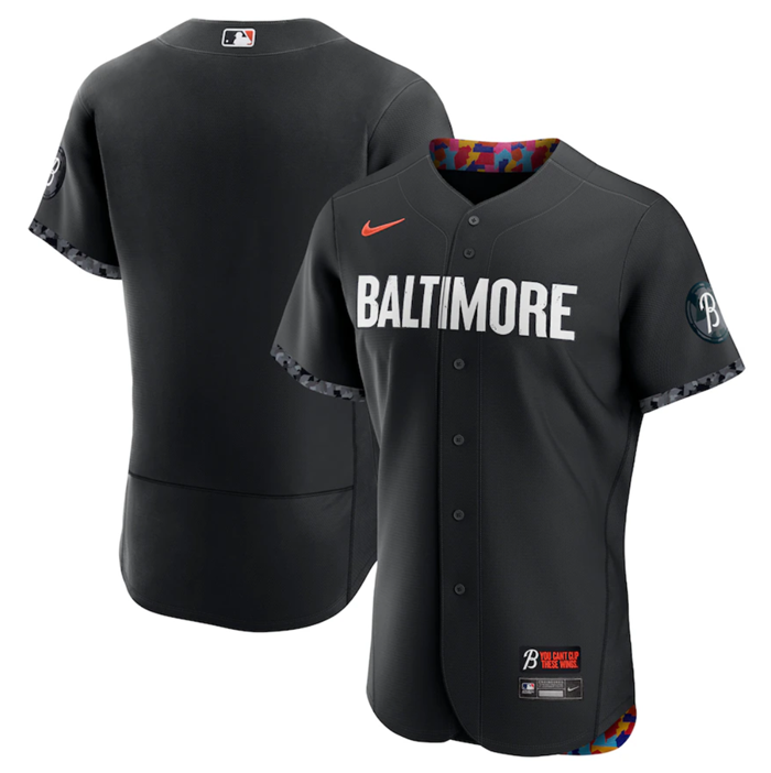 Men's Baltimore Orioles Baltimore Orioles Blank Black 2023 City Connect Flex Base Stitched Baseball Jersey