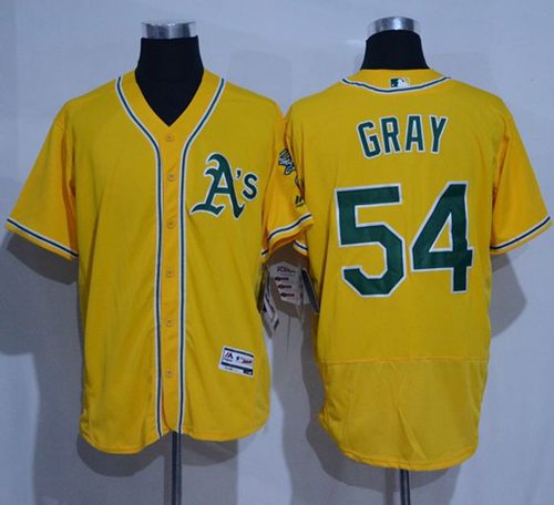 Athletics #54 Sonny Gray Gold Flexbase Authentic Collection Stitched MLB Jersey