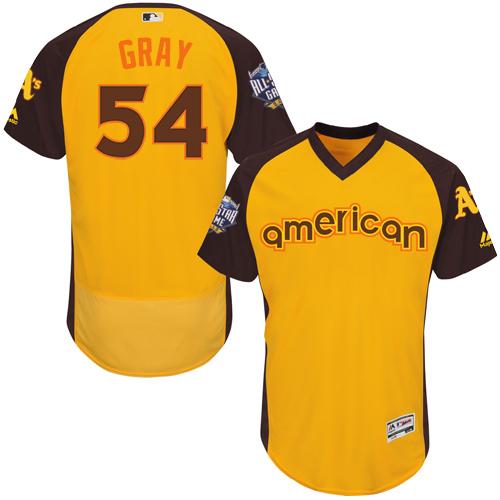 Athletics #54 Sonny Gray Gold Flexbase Authentic Collection 2016 All-Star American League Stitched MLB Jersey