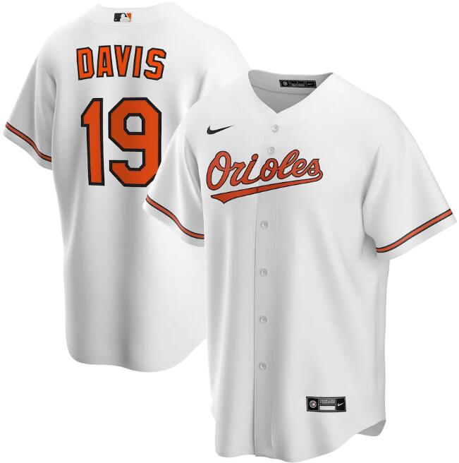 Men's Baltimore Orioles #19 Chris Davis White Cool Base Stitched Jersey