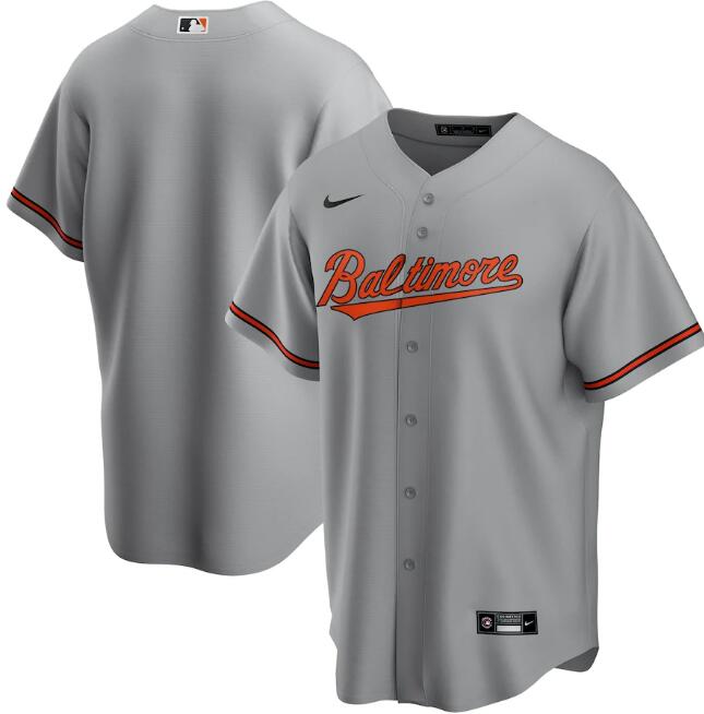 Men's Baltimore Orioles Blank Grey Cool Base Stitched Jersey