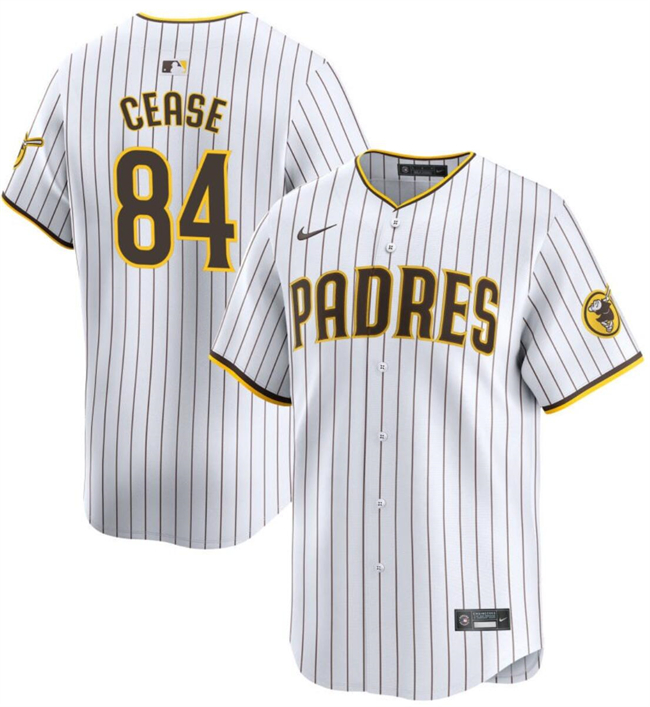 Men's San Diego Padres #84 Dylan Cease White 2024 Home Limited Stitched Baseball Jersey