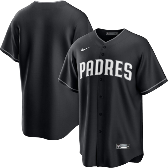 Men's San Diego Padres Blank Black Lights Out Limited Stitched Baseball Jersey