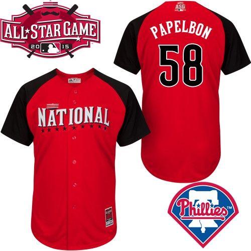 Phillies #58 Jonathan Papelbon Red 2015 All-Star National League Stitched MLB Jersey