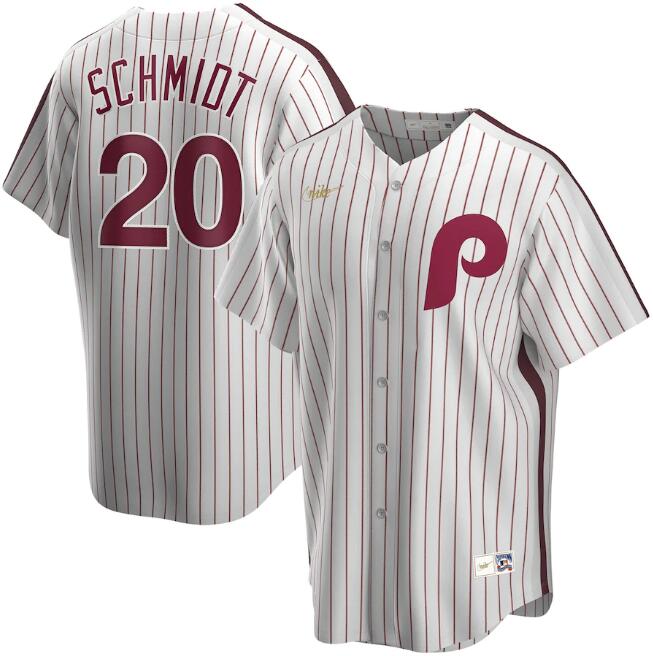 Men's Philadelphia Phillies #20 Mike Schmidt White Cool Base Stitched Jersey