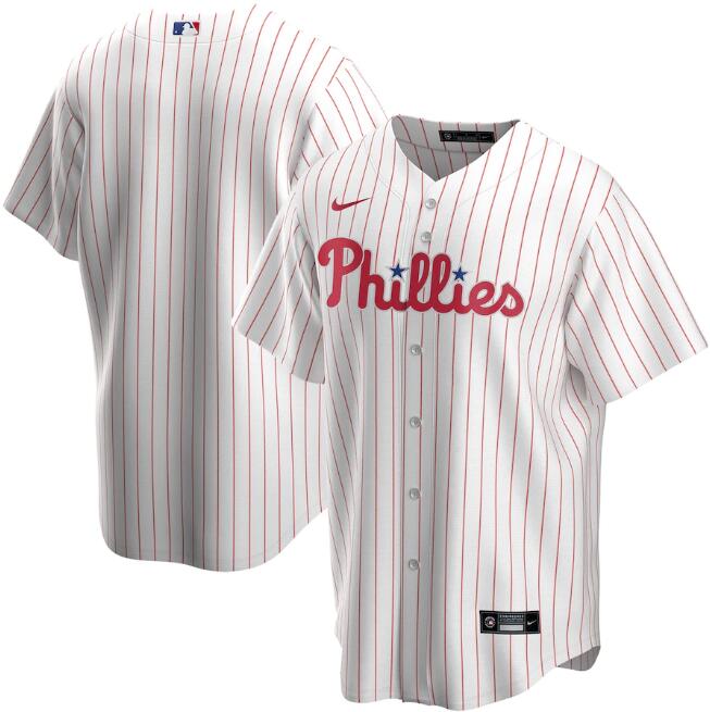 Men's Philadelphia Phillies Blank White Cool Base Stitched Jersey