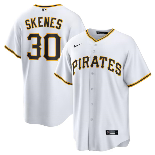 Men's Pittsburgh Pirates #30 Paul Skenes White Cool Base Stitched Baseball Jersey