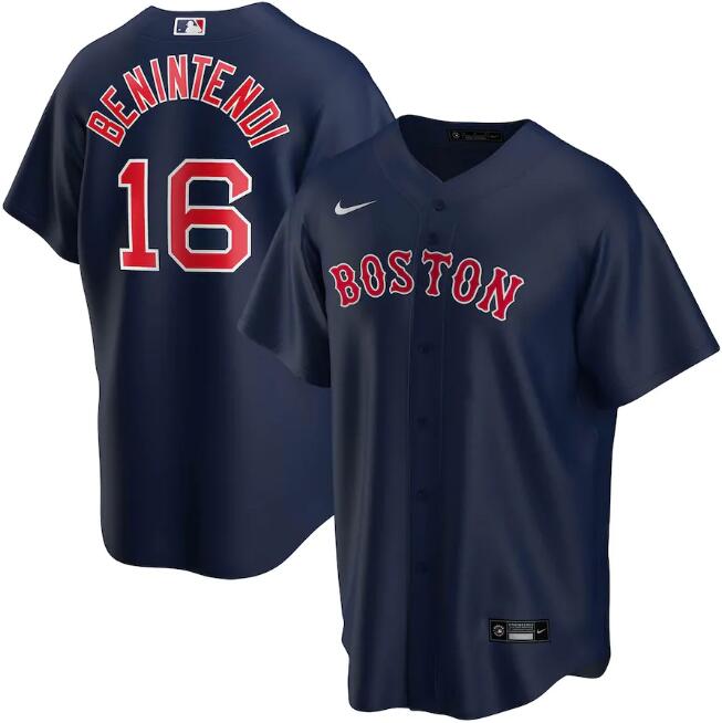 Men's Boston Red Sox #16 Andrew Benintendi Navy Cool Base Stitched Jersey