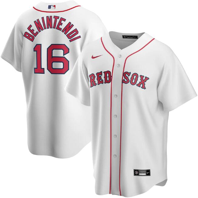 Men's Boston Red Sox #16 Andrew Benintendi White Cool Base Stitched Jersey