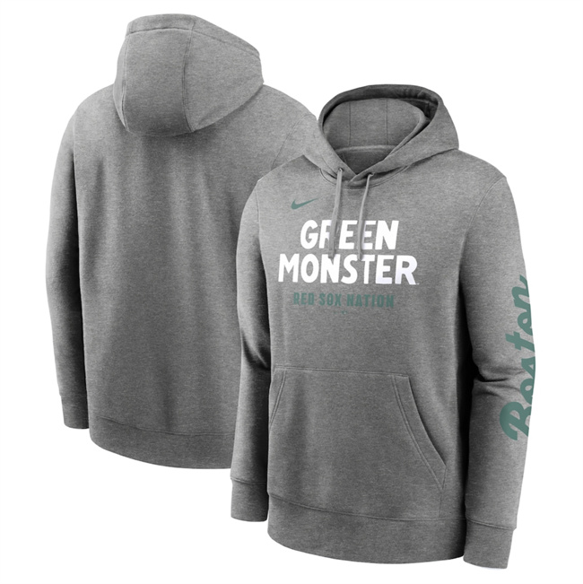 Men's Boston Red Sox Heather Charcoal 2025 City Connect French Terry Club Fleece Pullover Hoodie