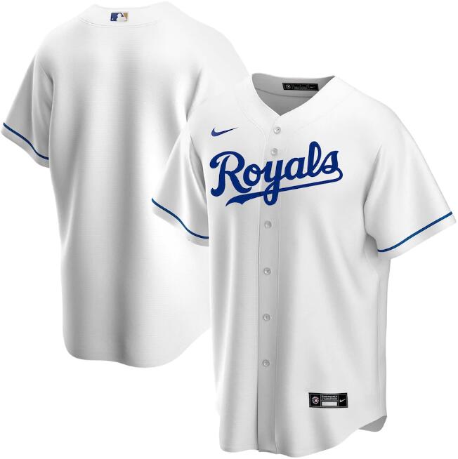 Men's Kansas City Royals Blank White Cool Base Stitched Jersey