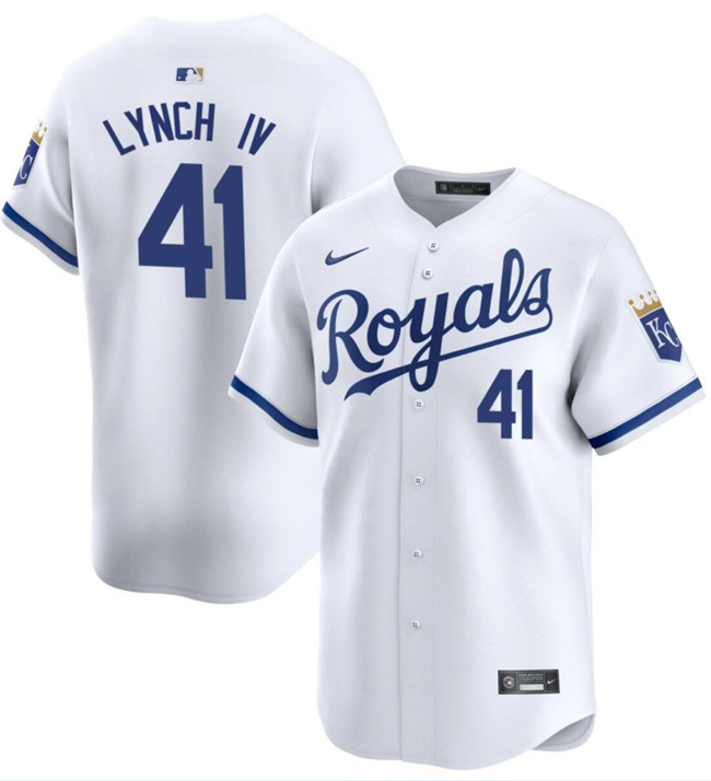 Men's Kansas City Royals #41 Daniel Lynch IV White 2024 Home Limited Stitched Baseball Jersey