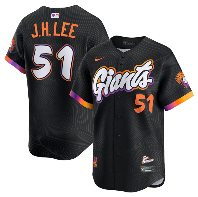 Men's San Francisco Giants ACTIVE PLAYER Custom Anthracite 2025 City Connect Limited Stitched Baseball Jersey