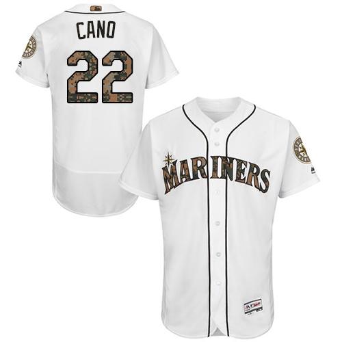 Mariners #22 Robinson Cano White Flexbase Authentic Collection 2016 Memorial Day Stitched MLB Jersey