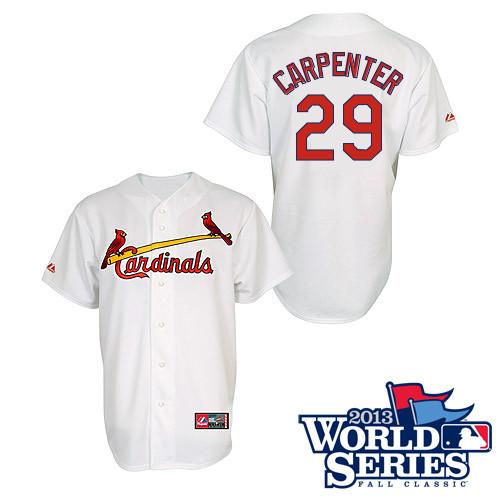 Cardinals #29 Chris Carpenter White Cool Base 2013 World Series Patch Stitched MLB Jersey