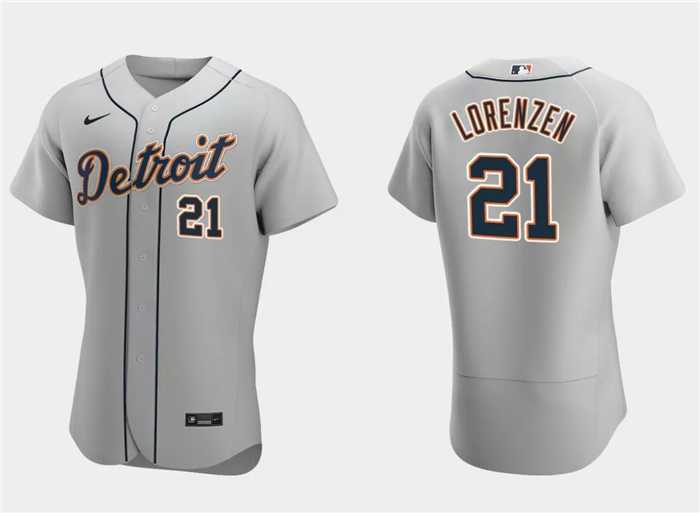 Men's Detroit Tigers #21 Michael Lorenzen Grey Flex Base Stitched Jersey