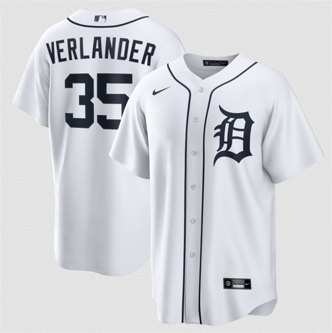 Men's Detroit Tigers #35 Justin Verlander White 2026 Cool Base Stitched Baseball Jersey
