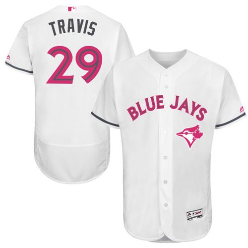 Blue Jays #29 Devon Travis White Flexbase Authentic Collection 2016 Mother's Day Stitched MLB Jersey