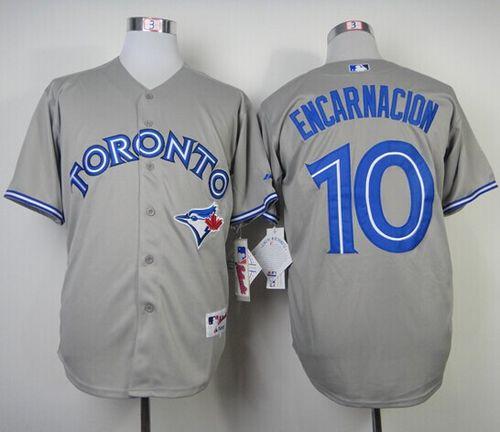 Blue Jays #10 Edwin Encarnacion Grey Stitched MLB Jersey