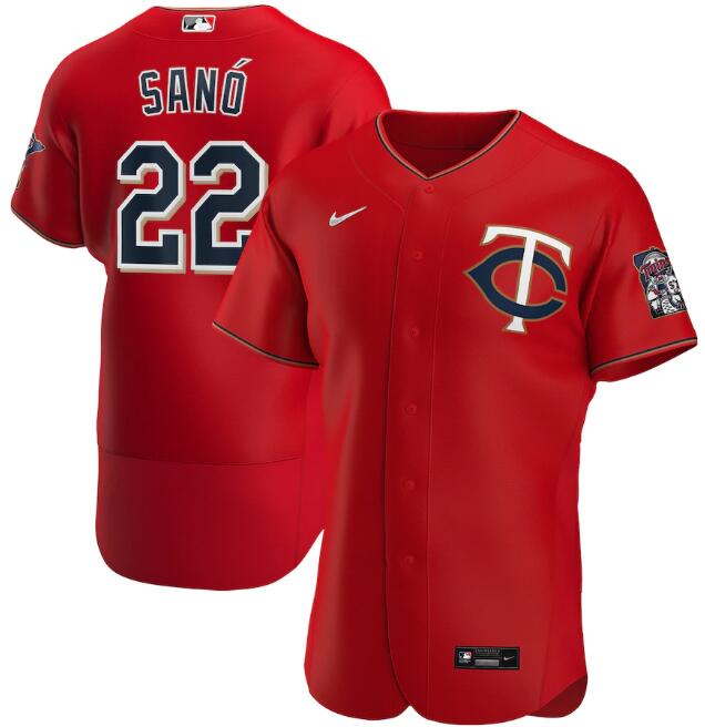 Men's Minnesota Twins #22 Miguel Sanó Red Flex Base Stitched MLB Jersey