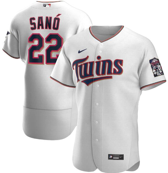 Men's Minnesota Twins #22 Miguel Sanó White Flex Base Stitched MLB Jersey